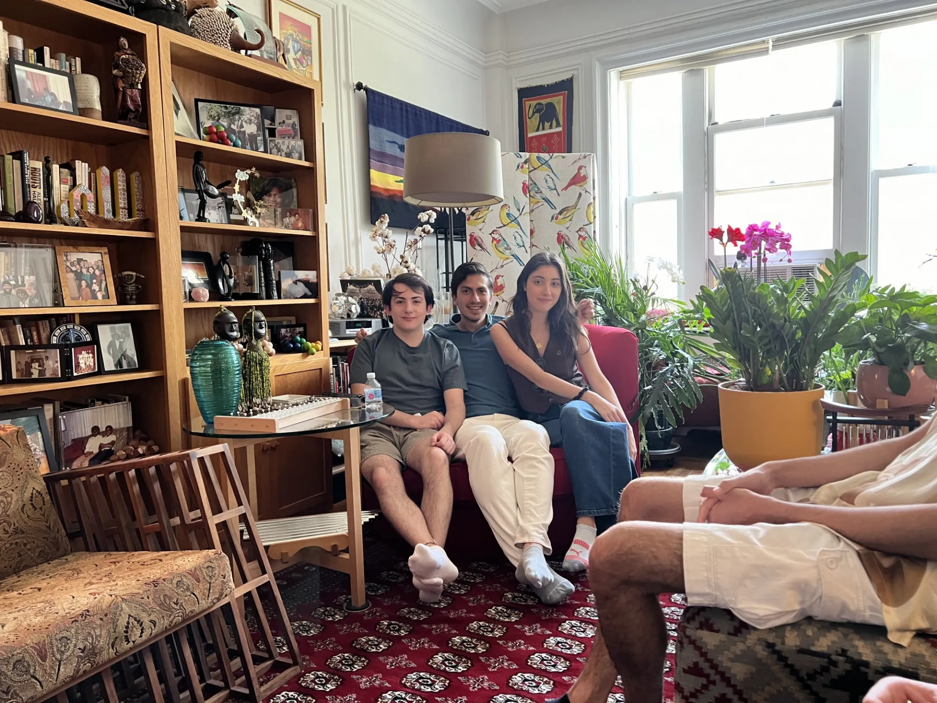 Fellows sit together. 
